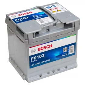   Bosch Power Line P0102 0 092 P01 020 akkumulátor, 12V 44Ah 360A J+ EU, magas