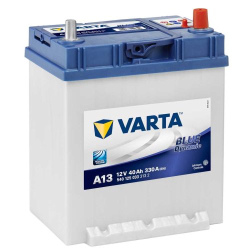 Varta Blue Dynamic A13 akkumulátor, 12V 40Ah 330A J+, Japán talpas (Honda Jazz GD, GE)