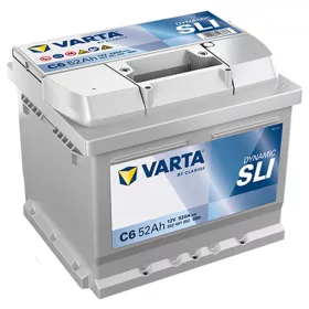   Varta Dynamic SLI C6 akkumulátor, 12V 52Ah 520A J+ EU, alacsony