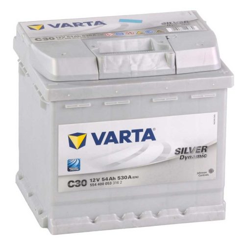 Varta Silver Dynamic C30 akkumulátor, 12V 54Ah 530A J+ EU, magas
