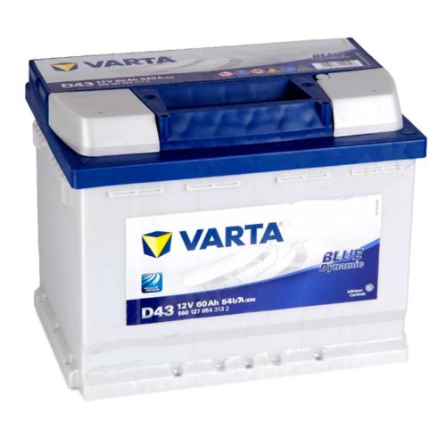 Varta Blue Dynamic D43 akkumulátor, 12V 60Ah 540A B+ EU, magas