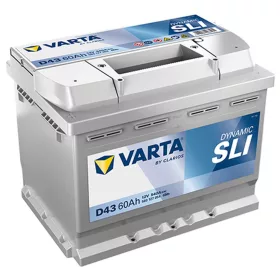   Varta Dynamic SLI D43 akkumulátor, 12V 60Ah 540A B+ EU, magas