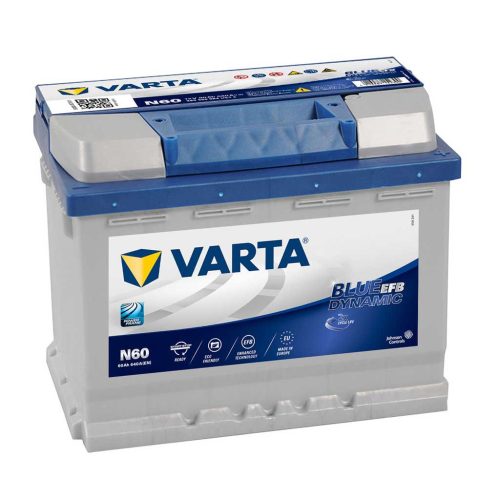 Varta Blue Dynamic EFB N60 akkumulátor, 12V 60Ah 640A J+ EU, magas