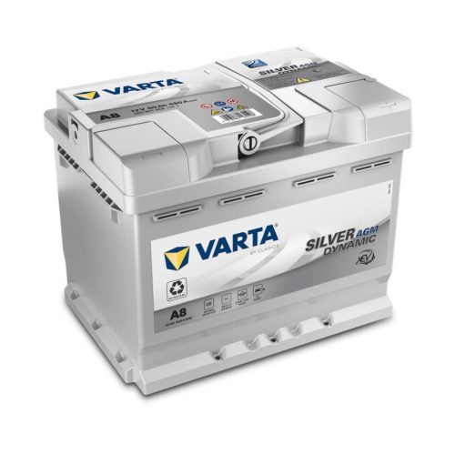 Varta Silver Dynamic AGM A8 akkumulátor, 12V 60Ah 680A J+ EU, magas