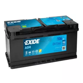   Exide Start-Stop AGM EK1060 akkumulátor, 12V 106Ah 950A J+ EU, magas
