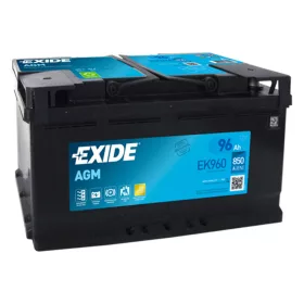   Exide Start-Stop AGM EK960 akkumulátor, 12V 96Ah 850A J+ EU, magas