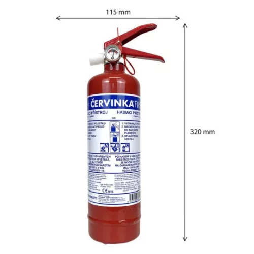 ABC tűzoltó készülék nyomásmérővel és tartóval - 1 kg-os