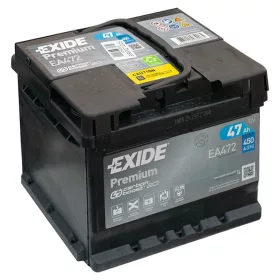   Exide Premium EA472 akkumulátor, 12V 47Ah 450A J+ EU, alacsony