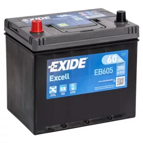 Exide Excell EB605 akkumulátor, 12V 60Ah 390A B+, japán