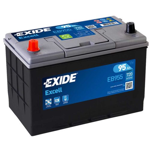 Exide Excell EB955 akkumulátor, 12V 95Ah 720A B+, japán