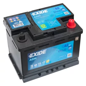   Exide Start-Stop AGM EK620 akkumulátor, 12V 62Ah 680A J+ EU, magas