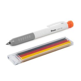 Tölthető ácsceruza fehér-szürke, 145mm + 6db betét