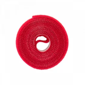 Többfunkciós tépőzáras piros szalag 12mm x 2m