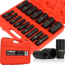   MAR-POL Gépi dugókulcs készlet 1/2" 10-32MM 16db-os. (M58256)