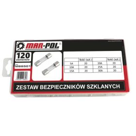 MAR-POL Üveg biztosíték klt. 120 db-os (M66501)