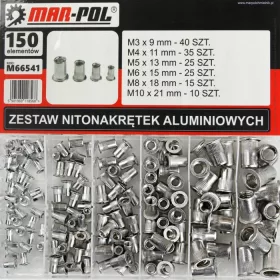 MAR-POL Szegecsanya alumínium klt. 150 db-os (M66541)
