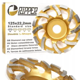   MAR-POL Szegmenses csiszolótárcsa betonhoz 125 mm/22,2 mm Dupla L-alak (M90900)