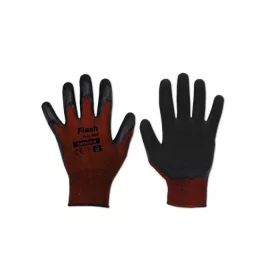 Védőkesztyű 7 FLASH GRIP RED, latex.