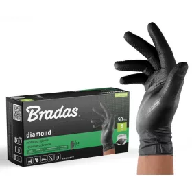 DIAMOND latexmentes védőkesztyű S 6-7 méret, fekete