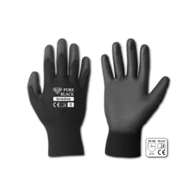 Védőkesztyű 8 PURE BLACK, poliuretán. ÖMLESZTVE.