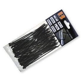   Kábelkötegelő 2,5x200mm UV fekete 100 db (K250/500) (TS1125200B)