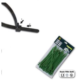   Kábelkötegelő újrahasználható, zöld, 4,8x300mm  100 db (K50/100) (TS1248300G)