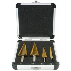   Kúpos lemezfúró készlet 4 db-os HSS, 4-12, 4-20, 4-30, 4-32 mm