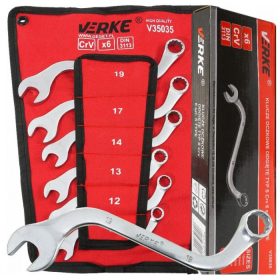   S alakú csillagvillás kulcs készlet 6 részes 10-19mm VERKE
