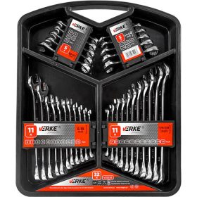   Csillag-villás kulcs készlet 6-19mm,1/4"-7/8" 32-részes PREMIUM VERKE