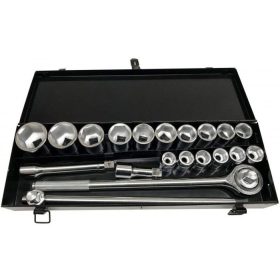 Dugókulcs klt. 21 db-os, 3/4", fém tokban LIGHT DUTY