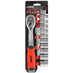   Dugókulcs klt. 12db-os 1/2", 72T racsnis szárral VERKE *A