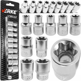 Torx dugókulcs klt. 1/2" E10-E24 9db-os