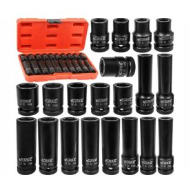   Gépi dugókulcs klt. 20db-os, hosszú/rövid 1/2" 10-19 mm