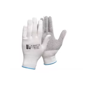 Védőkesztyű 8" WHITE pöttyös