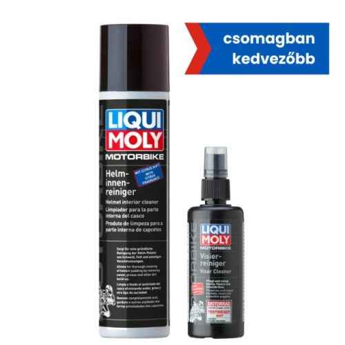 Liqui Moly Motorbike sisak plexi tisztító spray 100ml + Motorbike sisak belső tisztító spray 300ml