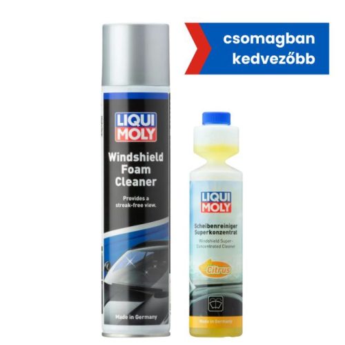 Liqui Moly Szélvédőmosó szuper konc. 1:100 250ml + Szélvédőtisztító hab spray 300ml