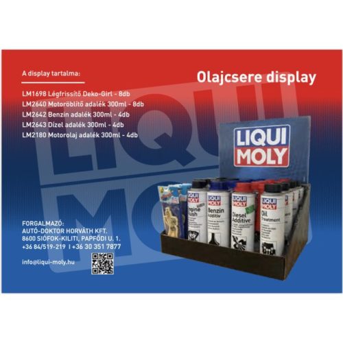 Liqui Moly Olajcsere csomag display A1 kínálótáblával