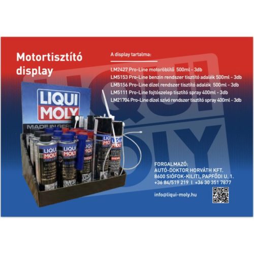 Liqui Moly Motortisztító csomag display A1 kínálótáblával