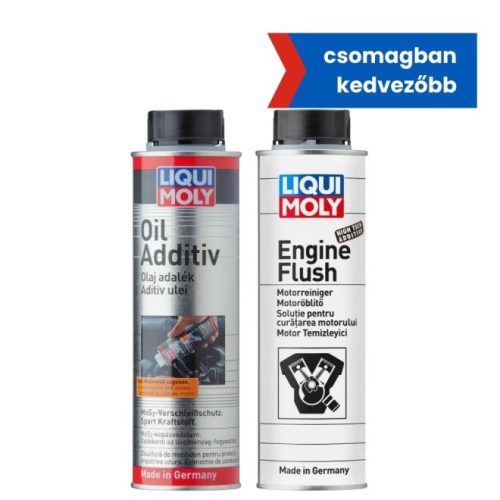Liqui Moly Motoröblítő adalék 300ml + MoS2 motorolaj adalék 300ml