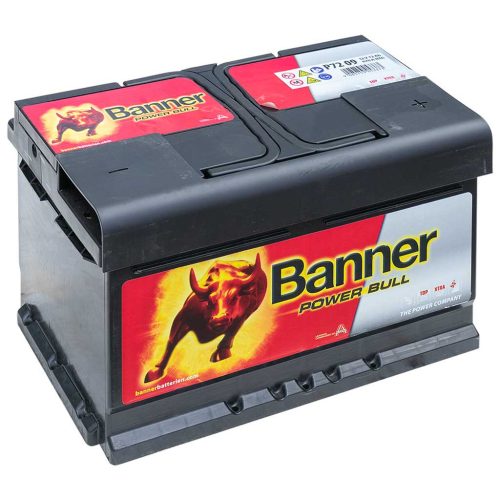 Banner Power Bull P7209 013572090101 akkumulátor, 12V 72Ah 660A J+ EU, alacsony