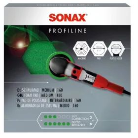   Sonax SchaumPad medium Polírozó szivacs zöld közepes keménységű 160mm (rotációs)