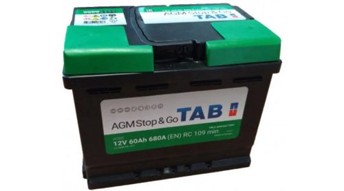 TAB Stop & Go AGM 12V 60Ah 680A jobb+ akkumulátor