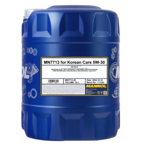 Mannol 7713-20 Korean Cars 5W-30 (5W30) motorolaj 20lit.