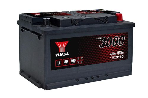 Yuasa SMF YBX3110 akkumulátor, 12V 80Ah 760A J+ EU, alacsony