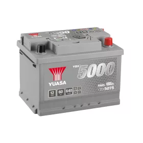   Yuasa Silver High Performance SMF YBX5075 akkumulátor, 12V 60Ah 640A J+ EU, alacsony