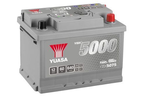 Yuasa Silver High Performance SMF YBX5075 akkumulátor, 12V 60Ah 640A J+ EU, alacsony