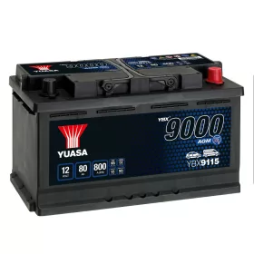   Yuasa AGM Start Stop Plus YBX9115 akkumulátor, 12V 80Ah 800A J+ EU, magas