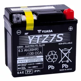   Yuasa AGM YTZ7S motorkerékpár akkumulátor, 12V 6,3Ah 130A J+